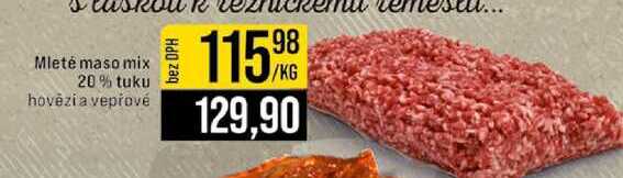 Mleté maso mix 20% tuku hovēzi a vepřové 1kg