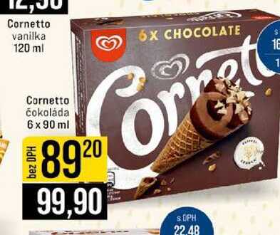 Cornetto čokoláda 6 x 90 ml 