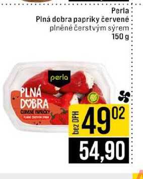 Perla Plná dobra papriky červené plněné čerstvým sýrem 150 g