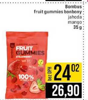 Bombus fruit gummies bonbony jahoda mango 35 g 