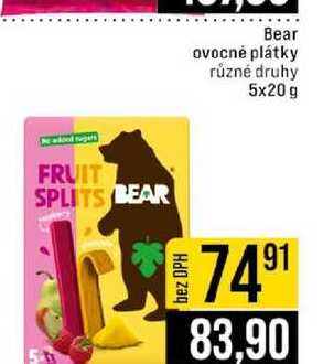 Bear ovocné plátky různé druhy 5x20 g