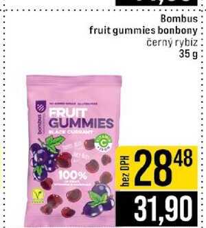 Bombus 2 fruit gummies bonbony černý rybíz 35g