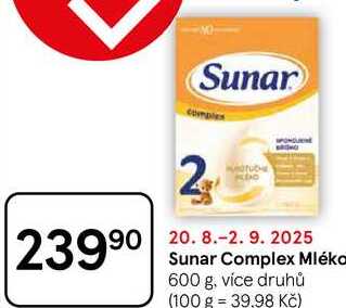 Sunar Complex Mléka, 600 g, více druhů