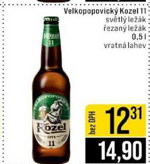 Velkopopovický Kozel 11 světlý ležák řezaný ležák 0,5l