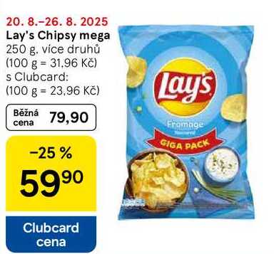 Lay's Chipsy mega, 250 g