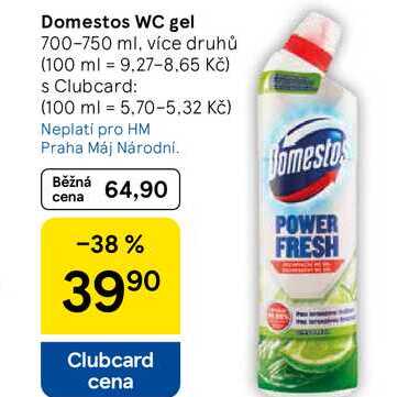 Domestos WC gel, 700-750 ml, více druhů  