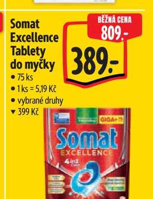Somat Excellence Tablety  do myčky 75 ks