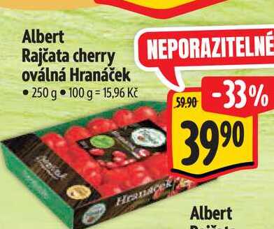 Albert Rajčata cherry oválná Hranáček 250 g 
