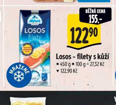   Losos - filety s kůží 450 g 