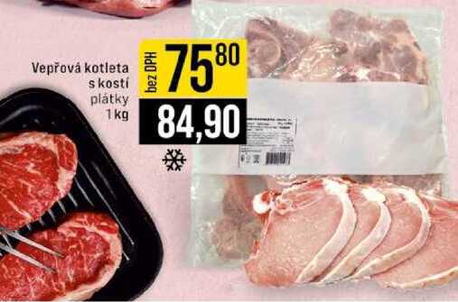 Vepřová kotleta s kostí plátky 1kg