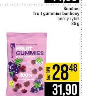 Bombus fruit gummies bonbony černý rybíz 35g