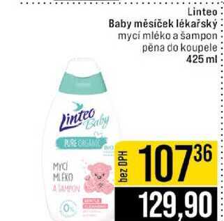 Linteo Baby měsíček lékařský: mycí mléko a šampon pena do koupele 425 ml