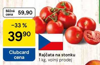 Rajčata na stonku, 1 kg, volný prodej 
