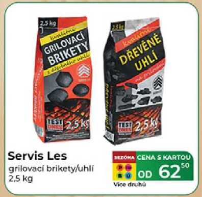 Servis Les grilovací brikety/uhli 2,5 kg 