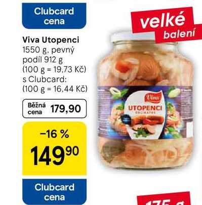 Viva Utopenci, 1550 g. pevný podíl 912 g 