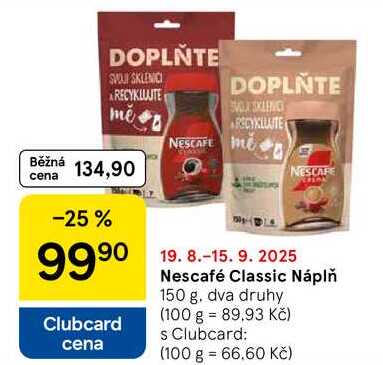 Nescafé Classic Náplň, 150 g 