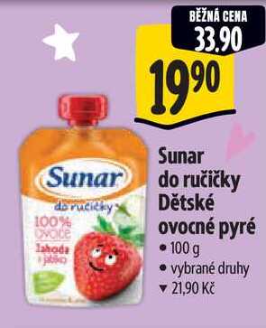 Sunar do ručičky Dětské ovocné pyré, 100 g