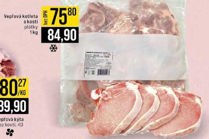 Vepřová kotleta s kosti plátky 1kg