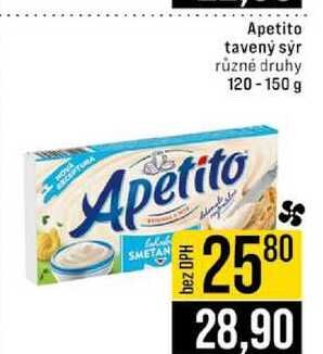 Apetito tavený sýr různé druhy 120-150 g 