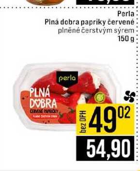 Perla Piná dobra papriky červené plněné čerstvým sýrem 150 g
