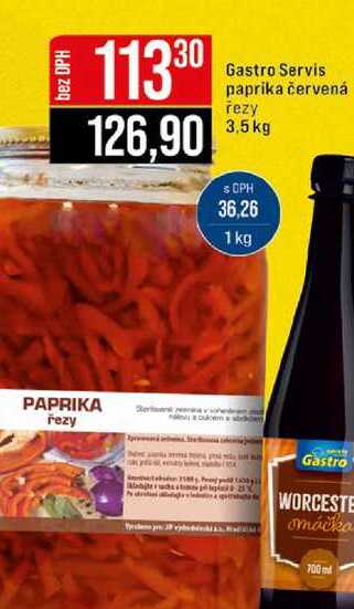 Gastro Servis paprika červená řezy 3,5 kg 