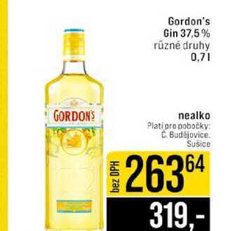 Gordon's Gin 37,5% různé druhy 0,7l