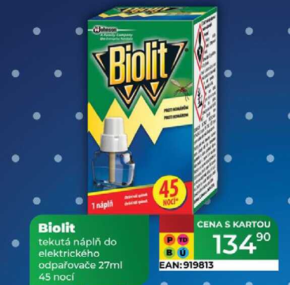 Biolit tekutá náplň do elektrického odpařovače 27ml 45 nocí