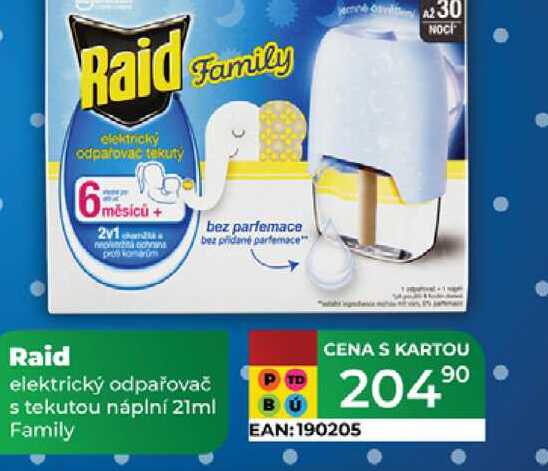 Raid elektrický odpařovač s tekutou náplní 21ml Family  