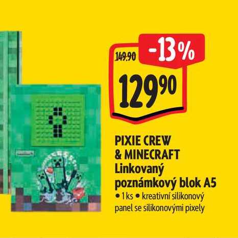   PIXIE CREW & MINECRAFT Linkovaný poznámkový blok A5  
