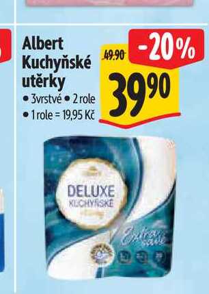 Albert  Kuchyňské utěrky 3vrst. 2 role