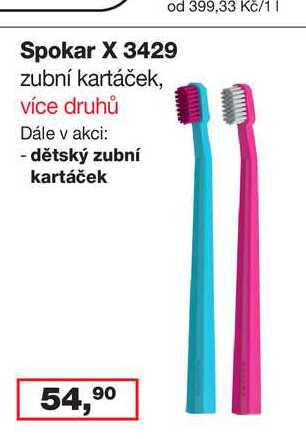 Spokar X 3429 zubní kartáček, více druhů
