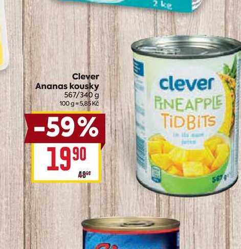 Clever Ananas kousky 567/340 g 
