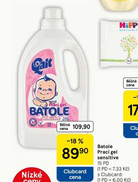Batole Prací gel sensitive, 15 PD  
