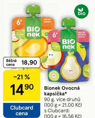Bionek Ovocná kapsička, 90 g, více druhů 