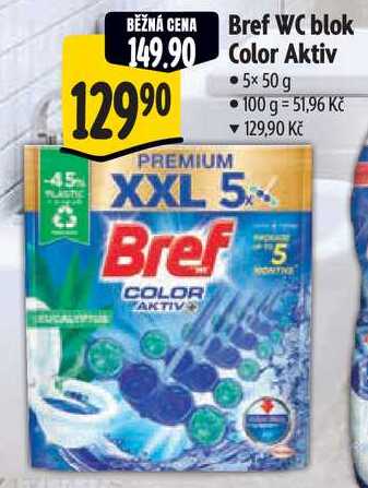 Bref WC blok Color Aktiv, 5x 50 g