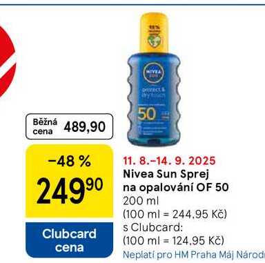 Nivea Sun Sprej na opalování OF 50, 200 ml 