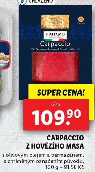 CARPACCIO Z HOVĚZÍHO MASA, 120 g