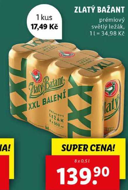 ZLATÝ BAŽANT, 8x 0,5 l
