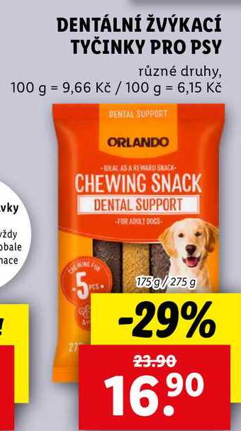 DENTÁLNÍ ŽVÝKACÍ TYČINKY PRO PSY, 175 g/275 g