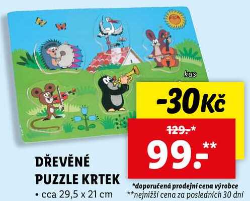DŘEVĚNÉ PUZZLE KRTEK
