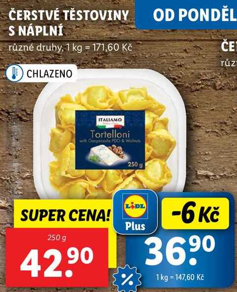 ČERSTVÉ TĚSTOVINY S NÁPLNÍ, 250 g