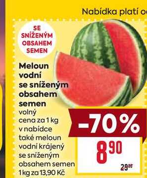 Meloun vodní se sníženým obsahem semen volný cena za 1 kg