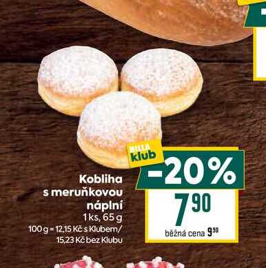 Kobliha s meruňkovou náplní 1ks, 65 g 
