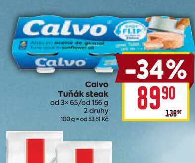 Calvo Tuňák steak od 3× 65/od 156 g 