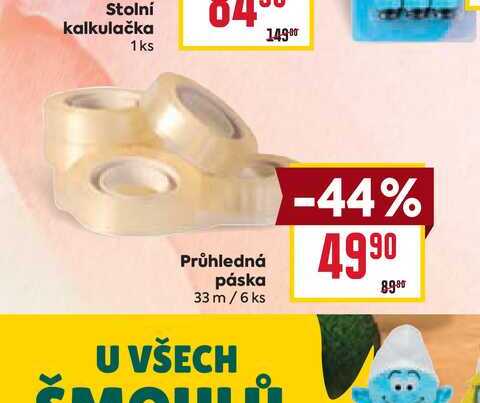Průhledná páska 33 m / 6 ks 