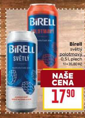 Birell světlý polotmavý 0,51, plech
