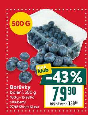 Borůvky balení, 500 g