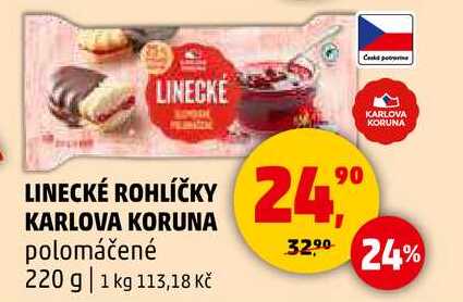 LINECKÉ ROHLÍČKY KARLOVA KORUNA polomáčené, 220 g  