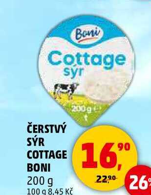 ČERSTVÝ SÝR COTTAGE BONI, 200 g 