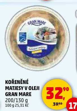 KOŘENĚNÉ MATJESY V OLEJI GRAN MARE, 200/130 g 